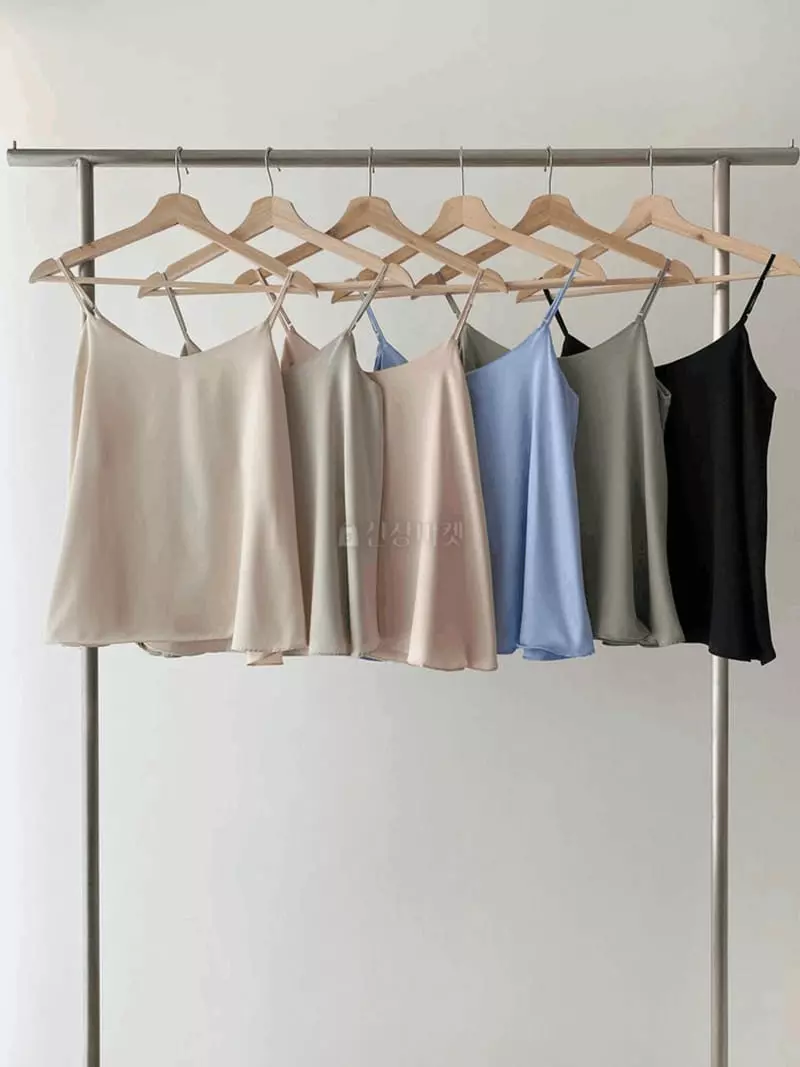 A-Me - Korean Women Fashion - #momslook - Satin Sleeveless - 9