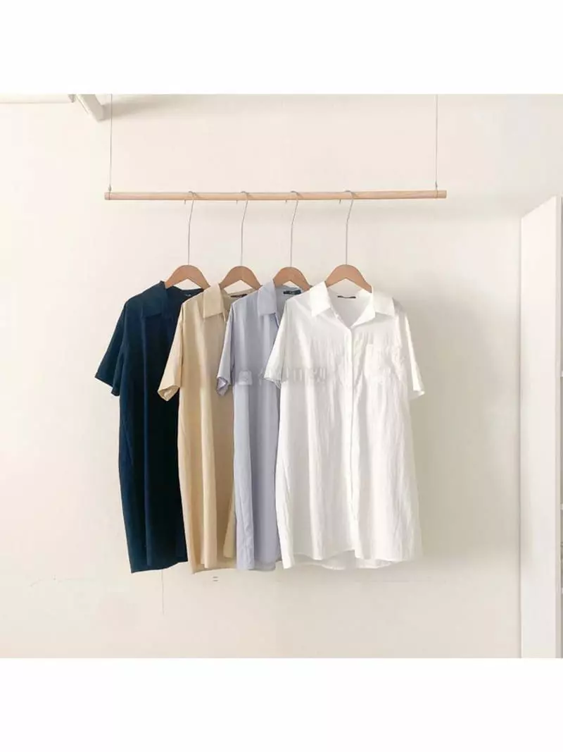 A-Me - Korean Women Fashion - #womensfashion - Mini Shirt One-piece - 4