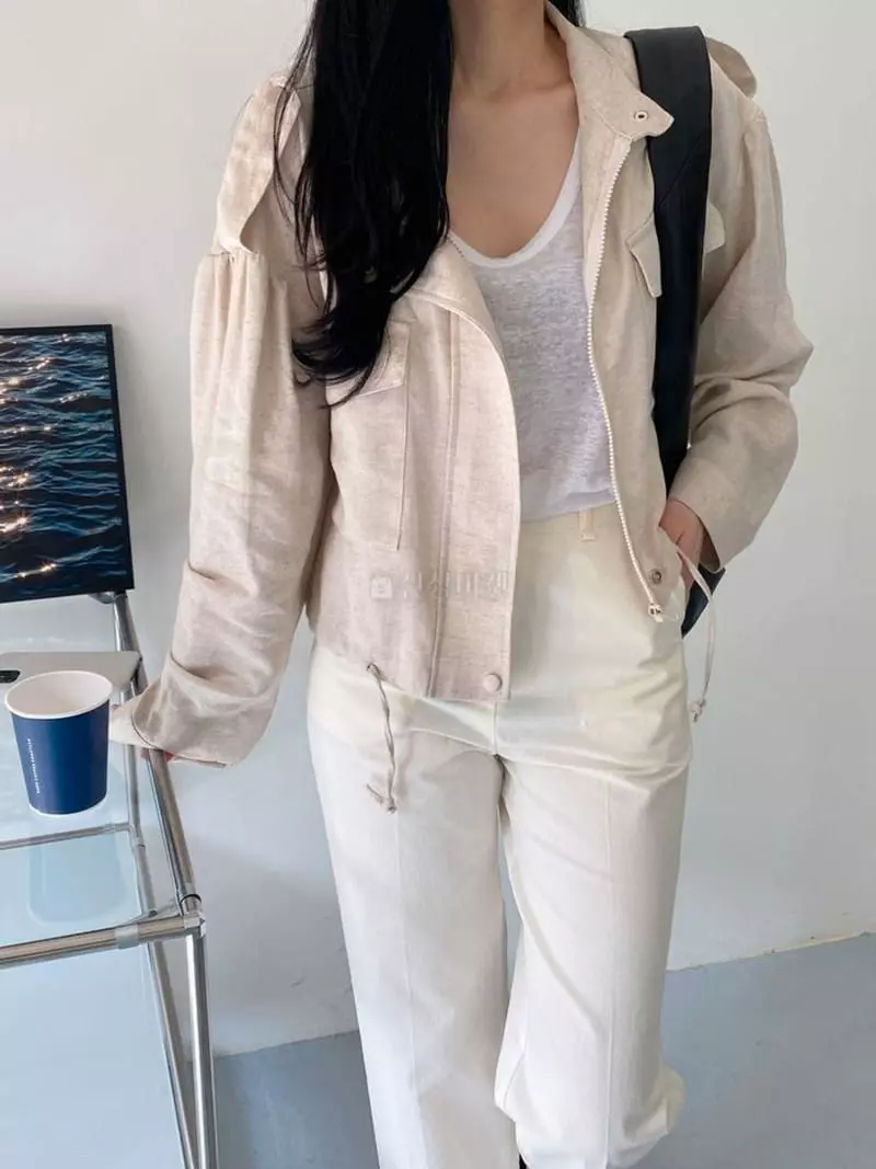 A-Me - Korean Women Fashion - #momslook - Linen Field Jacket