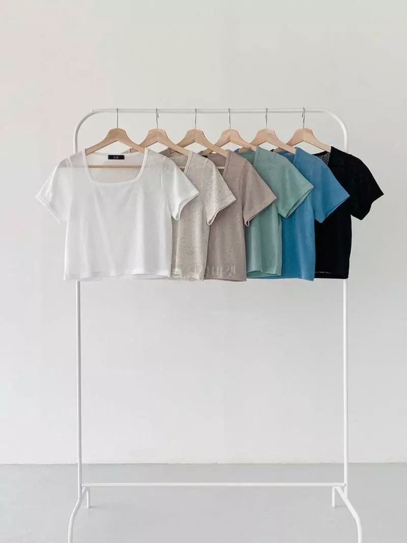 A-Me - Korean Women Fashion - #womensfashion - Square Tee - 4