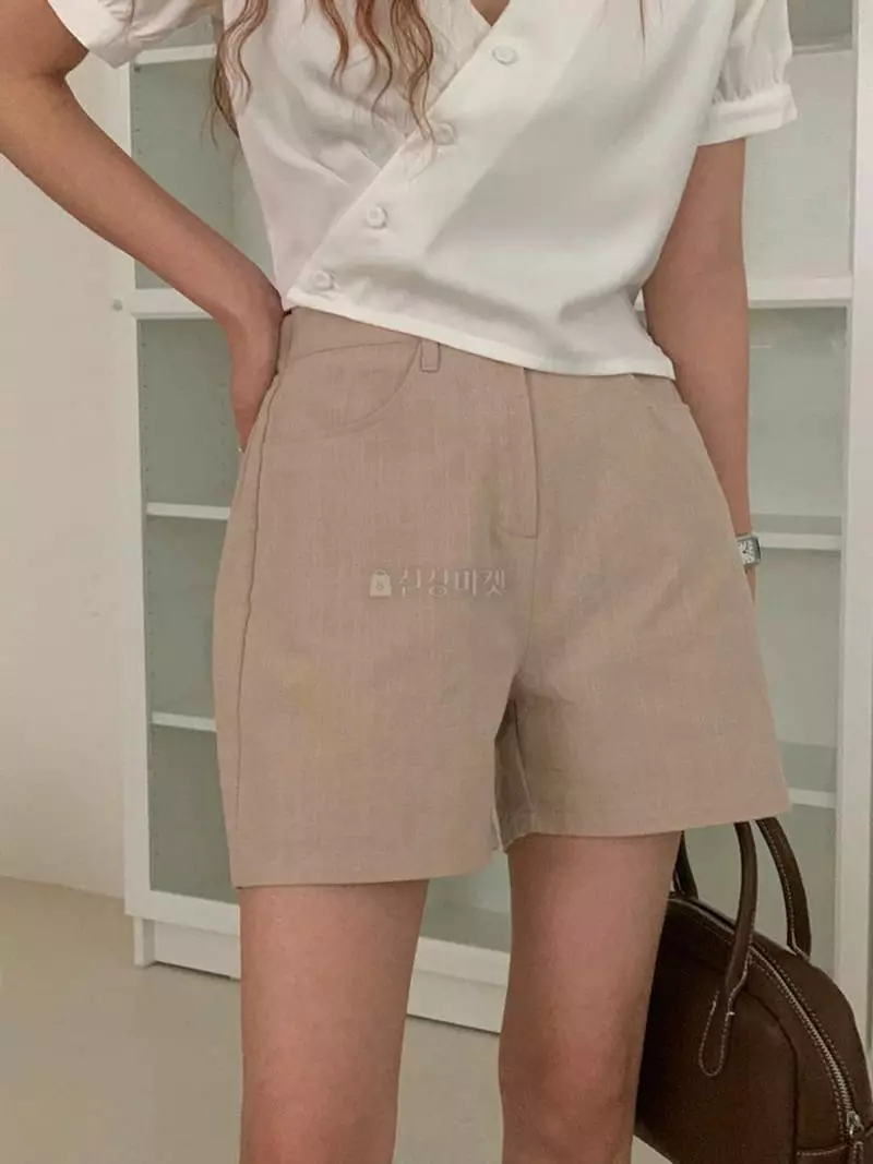 A-Me - Korean Women Fashion - #momslook - Linen Shorts