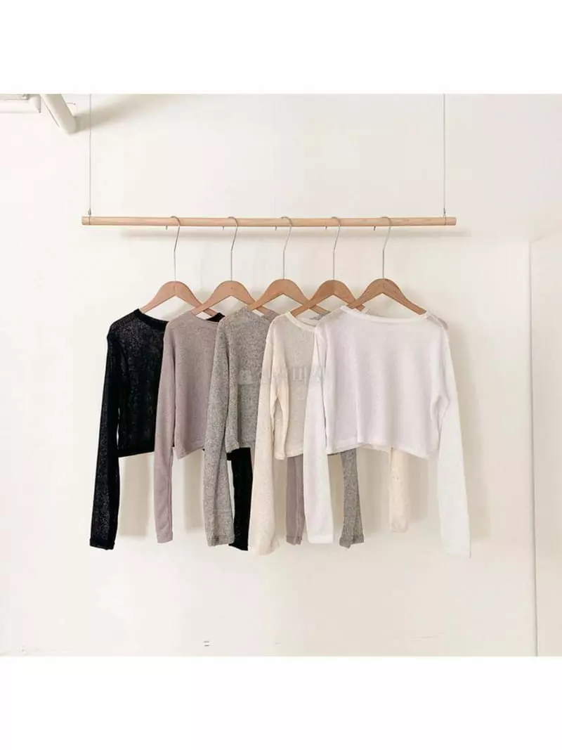 A-Me - Korean Women Fashion - #womensfashion - Linen Knit Tee - 4