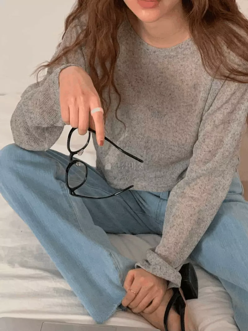 A-Me - Korean Women Fashion - #momslook - Linen Knit Tee - 7