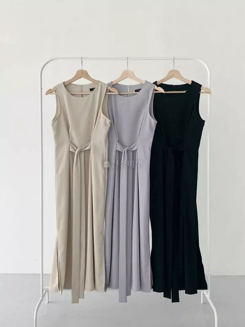 A-Me - Korean Women Fashion - #momslook - Ribbon One-piece - 3