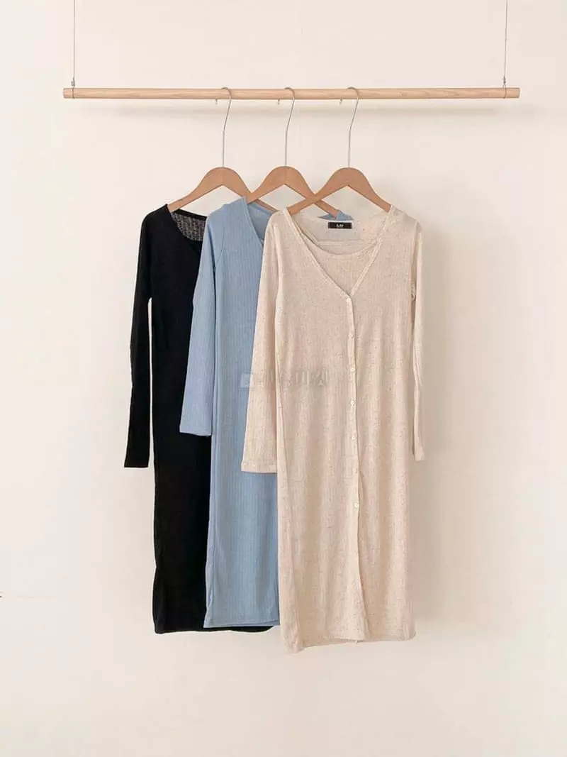 A-Me - Korean Women Fashion - #momslook - Long Cardigan Set - 4