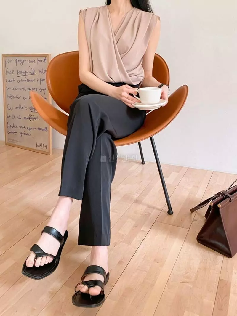 A-Me - Korean Women Fashion - #momslook - Draping Blouse