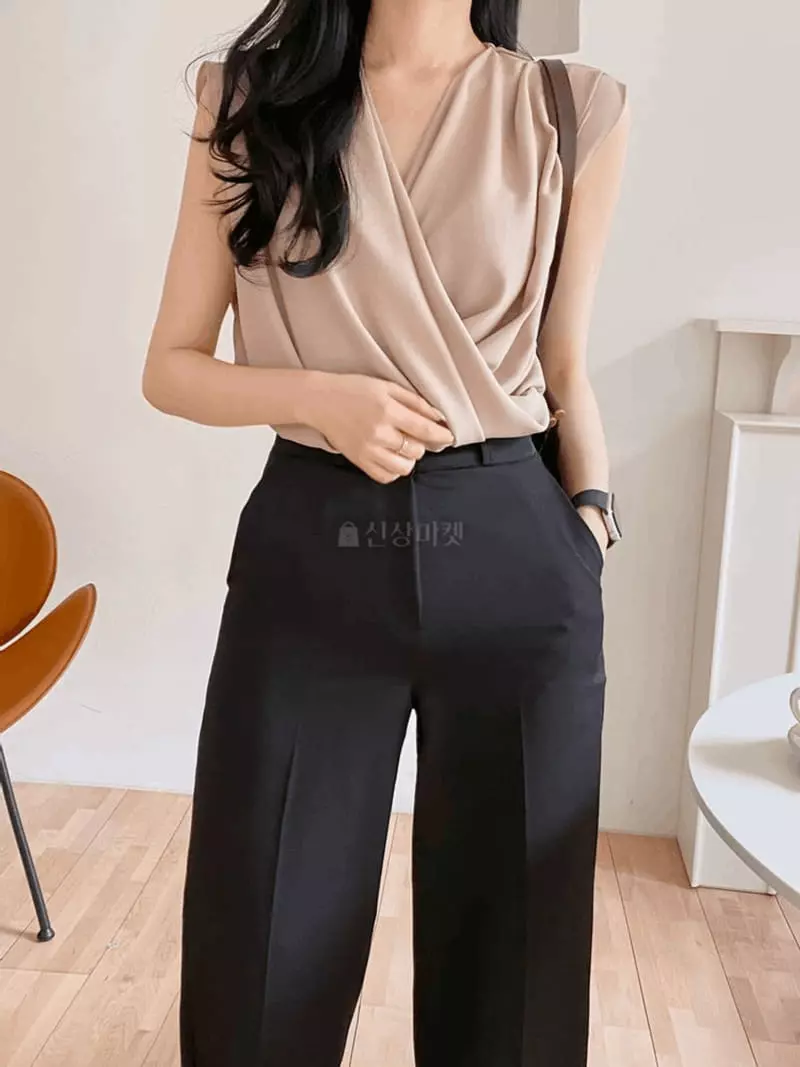 A-Me - Korean Women Fashion - #momslook - Draping Blouse - 12