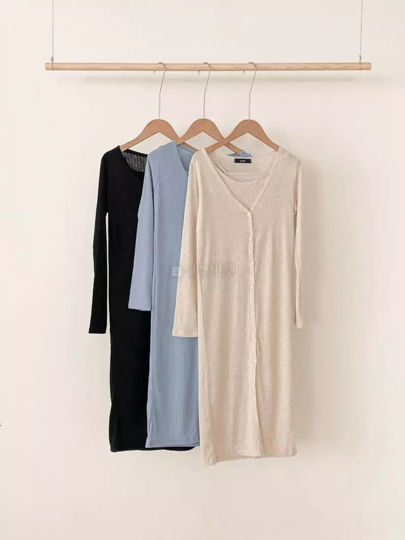 A-Me - Korean Women Fashion - #pursuepretty - Long Cardigan Set - 9