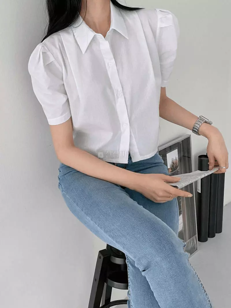 A-Me - Korean Women Fashion - #restrostyle - Crop Shirt - 10