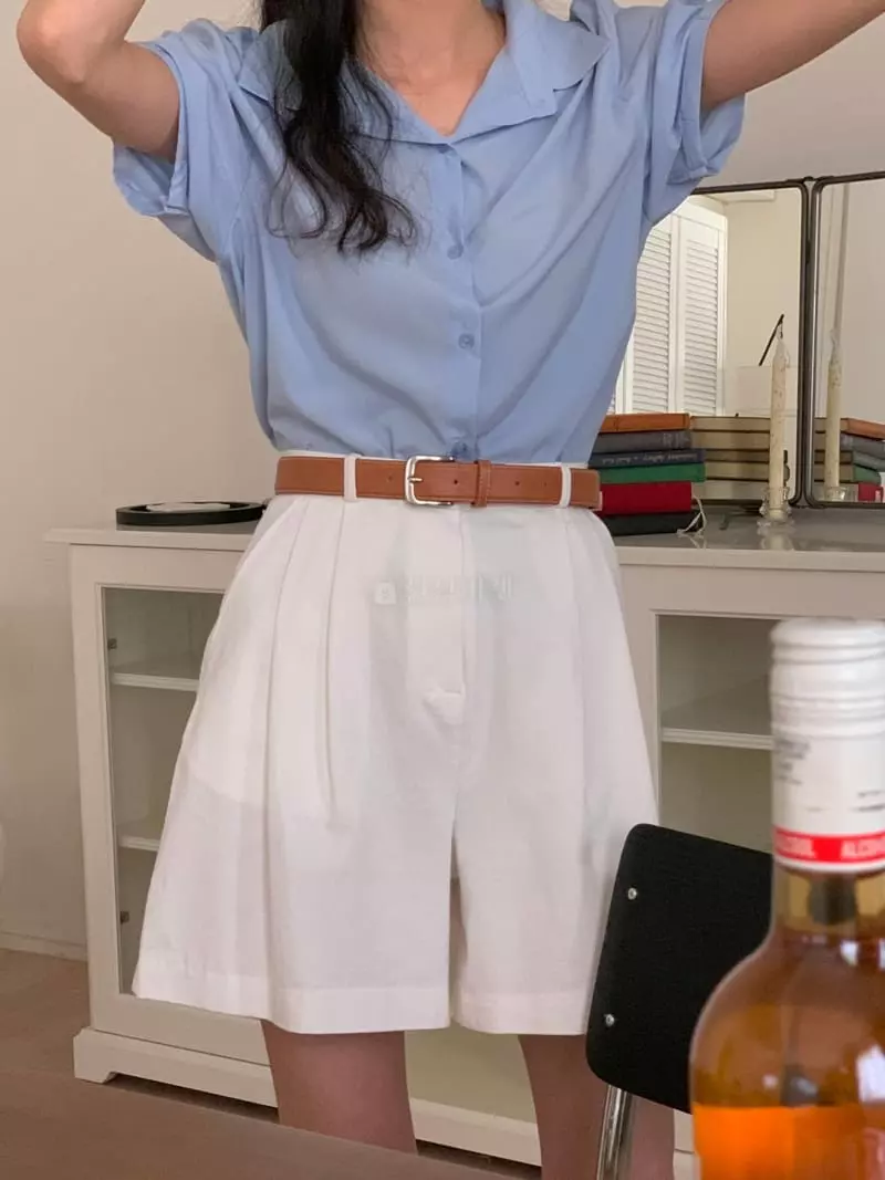 A-Me - Korean Women Fashion - #restrostyle - Roll Up Blouse - 8