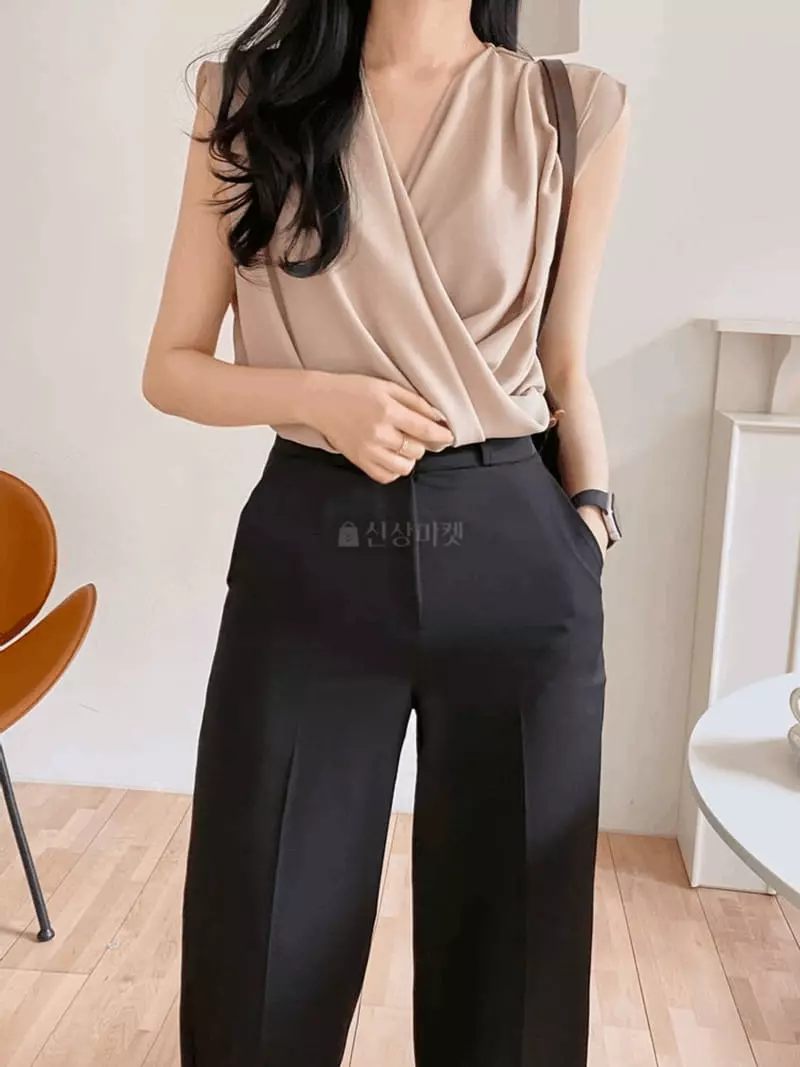 A-Me - Korean Women Fashion - #restrostyle - Draping Blouse - 7