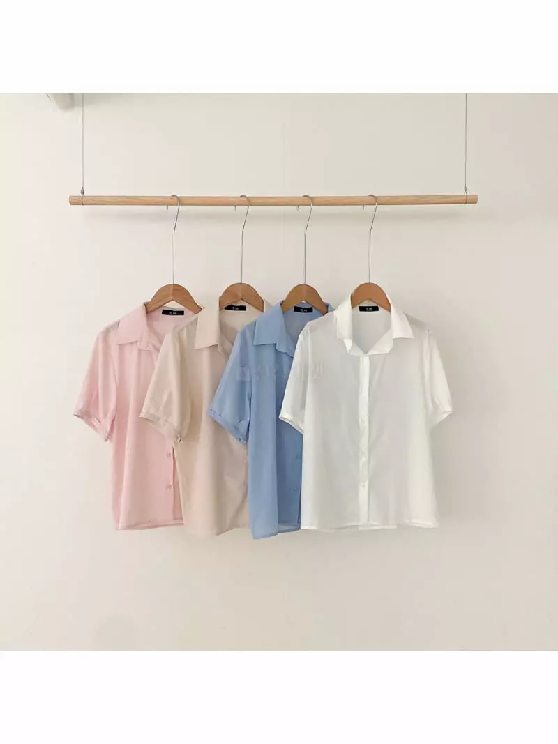 A-Me - Korean Women Fashion - #romanticstyle - Roll Up Blouse - 9