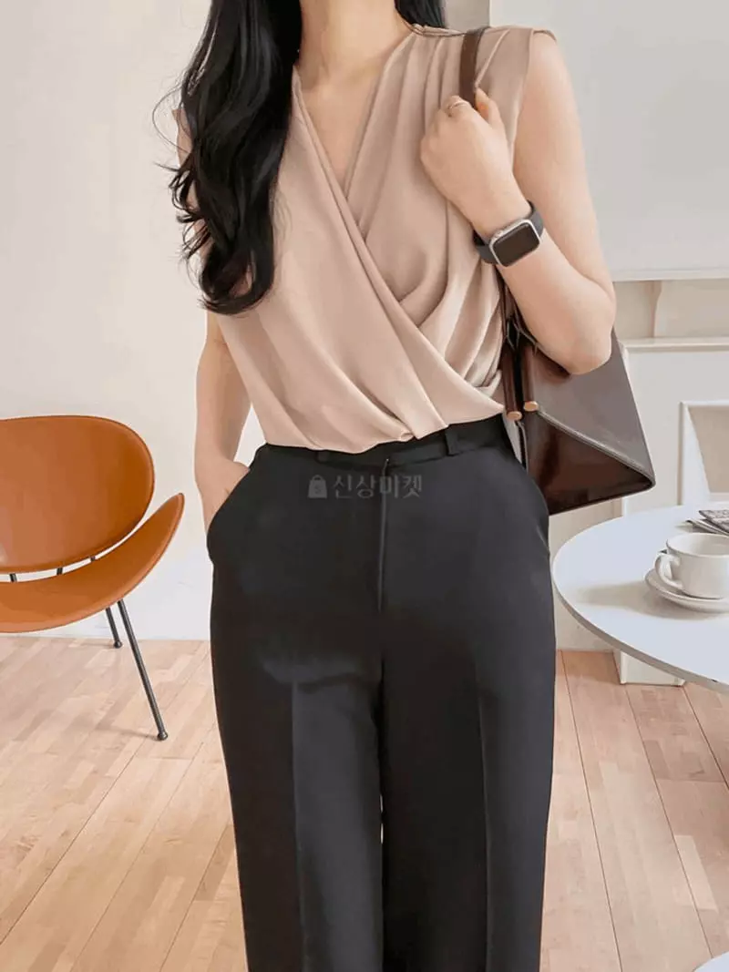 A-Me - Korean Women Fashion - #thatsdarling - Draping Blouse - 10