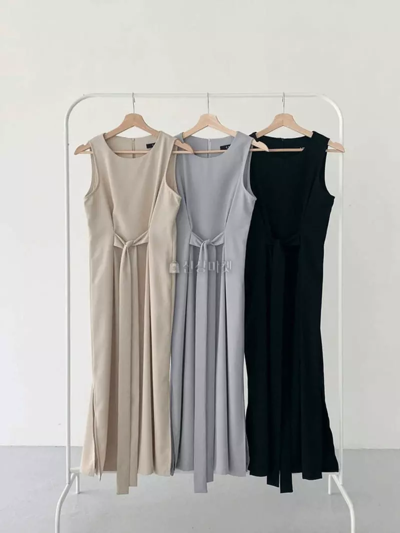 A-Me - Korean Women Fashion - #vintageinspired - Ribbon One-piece - 9