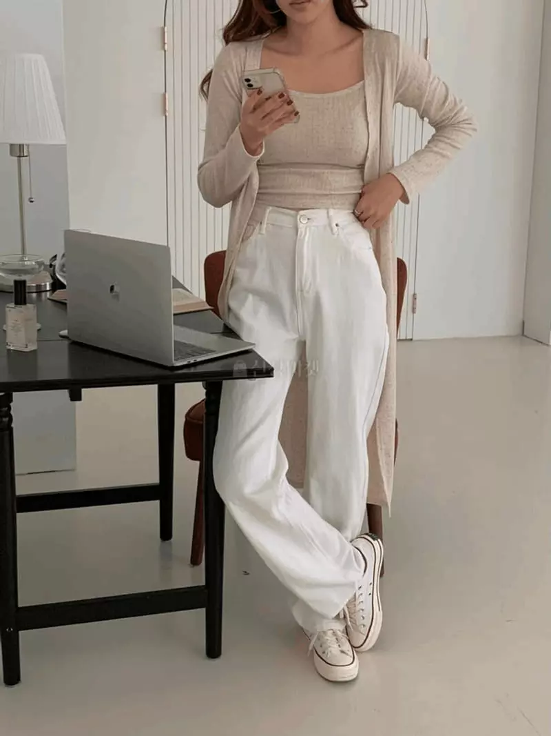 A-Me - Korean Women Fashion - #vintageinspired - Long Cardigan Set - 7