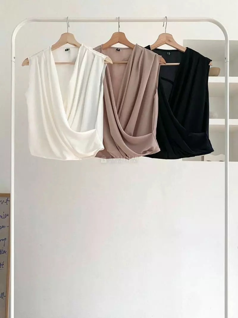 A-Me - Korean Women Fashion - #womensfashion - Draping Blouse - 4