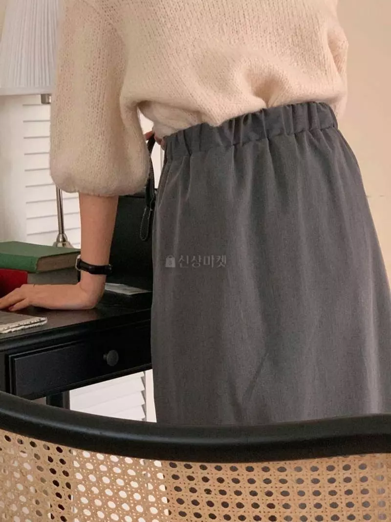 A-Me - Korean Women Fashion - #womensfashion - Slit Long Skirt - 2