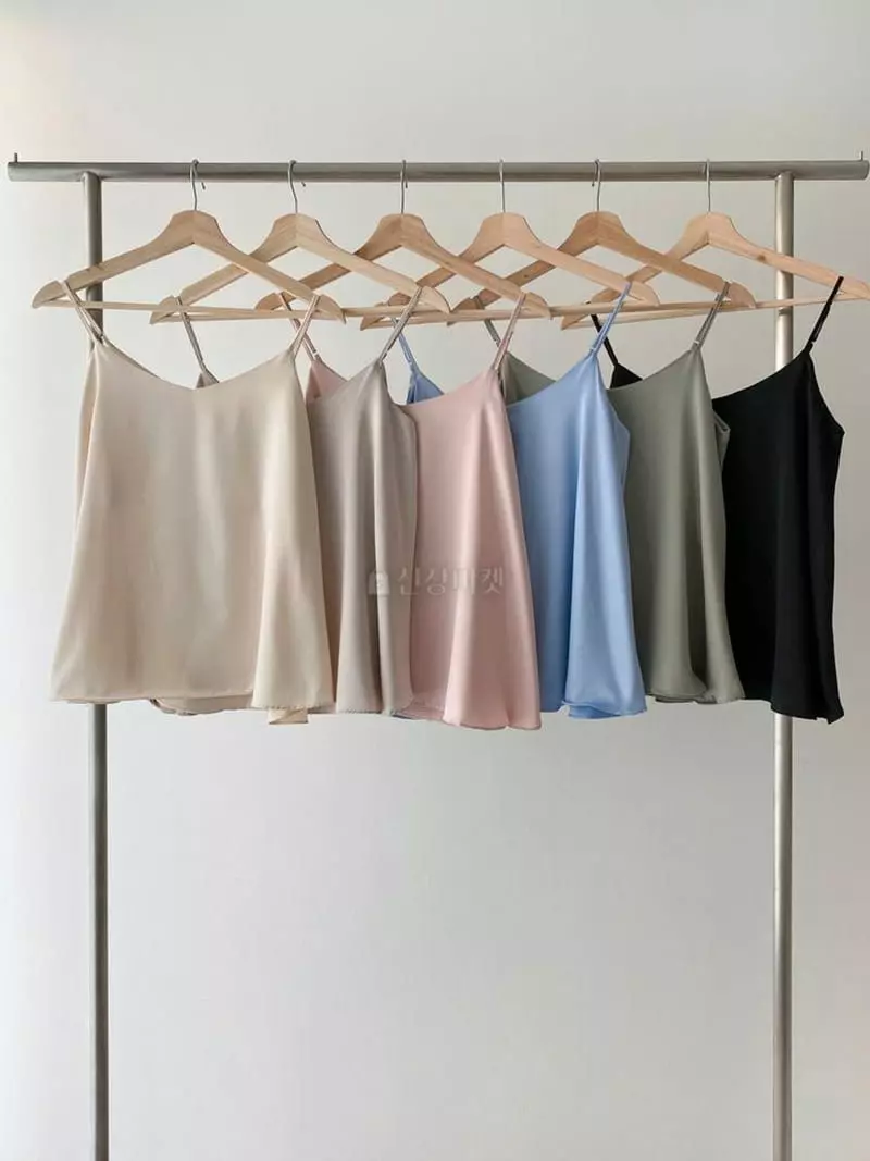 A-Me - Korean Women Fashion - #momslook - Satin Sleeveless - 4