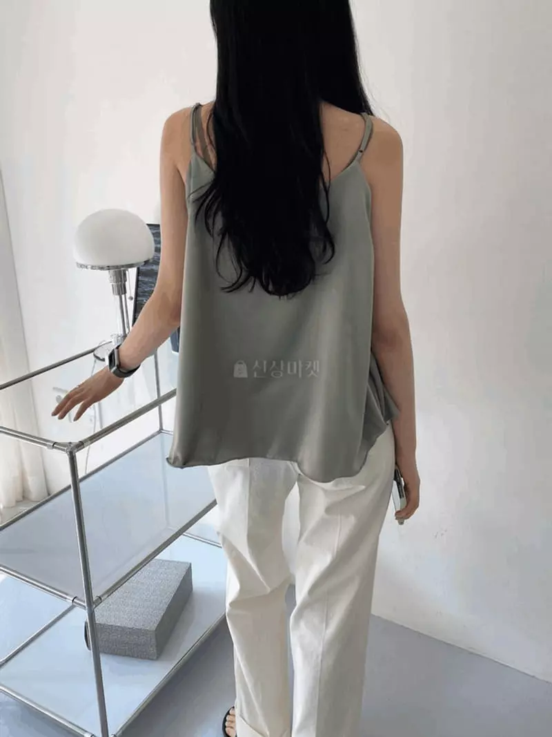 A-Me - Korean Women Fashion - #womensfashion - Satin Sleeveless - 8
