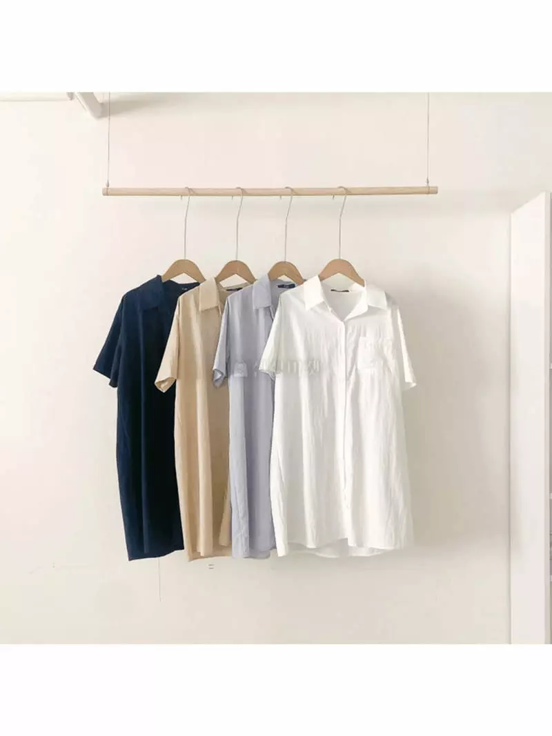 A-Me - Korean Women Fashion - #womensfashion - Mini Shirt One-piece - 9