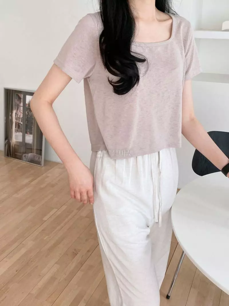 A-Me - Korean Women Fashion - #womensfashion - Square Tee - 3