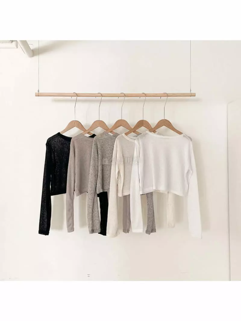 A-Me - Korean Women Fashion - #womensfashion - Linen Knit Tee - 9