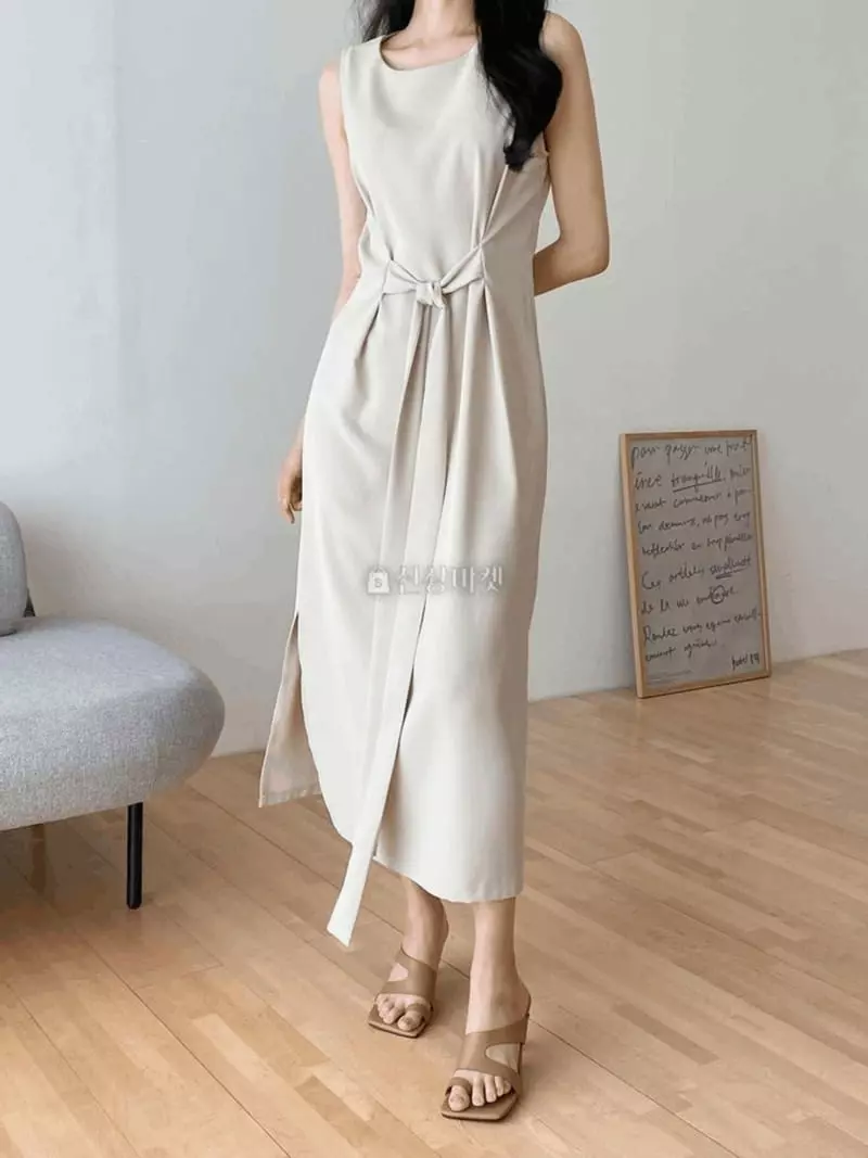 A-Me - Korean Women Fashion - #womensfashion - Ribbon One-piece - 8