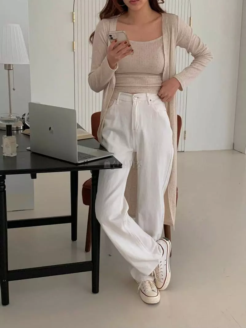 A-Me - Korean Women Fashion - #womensfashion - Long Cardigan Set - 2