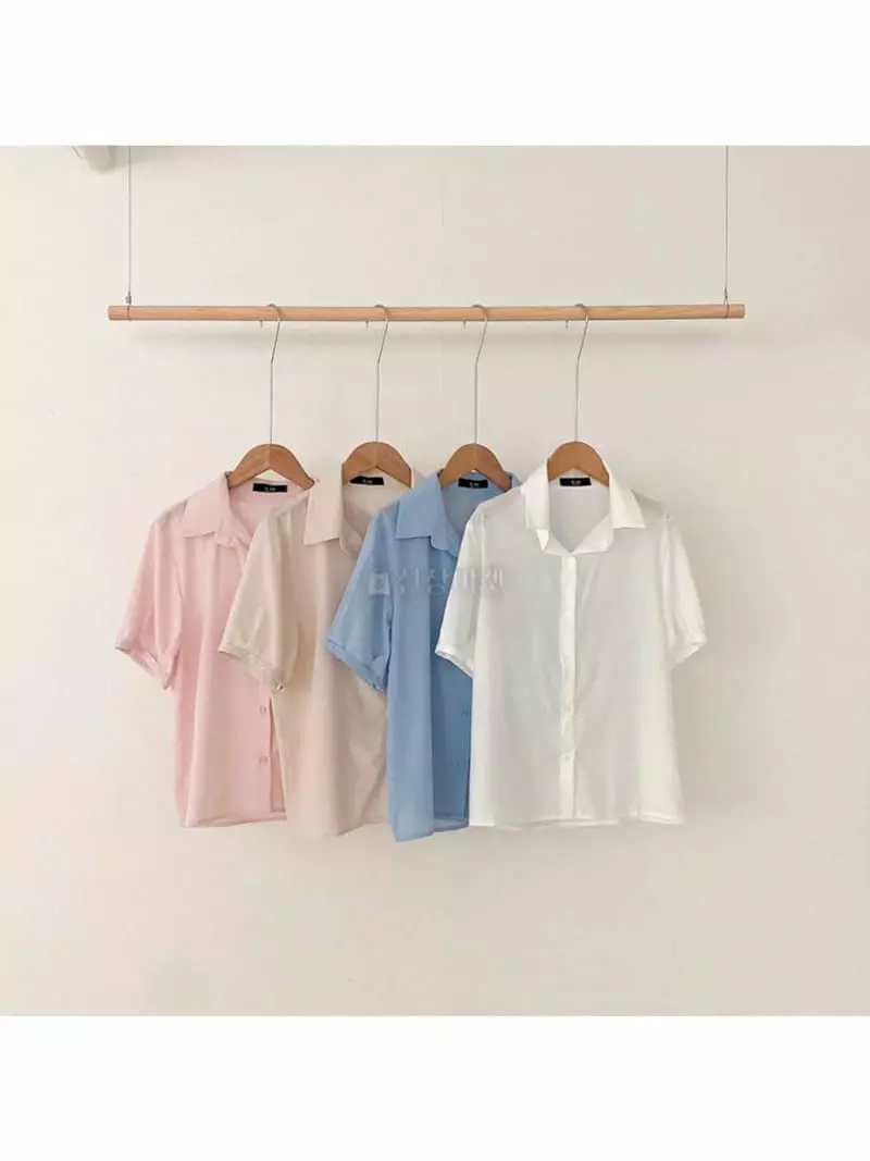 A-Me - Korean Women Fashion - #momslook - Roll Up Blouse - 4