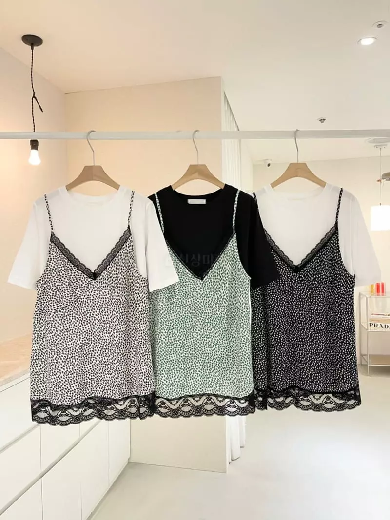 Ablering - Korean Women Fashion - #momslook - Heart Sleevelsss Set - 2