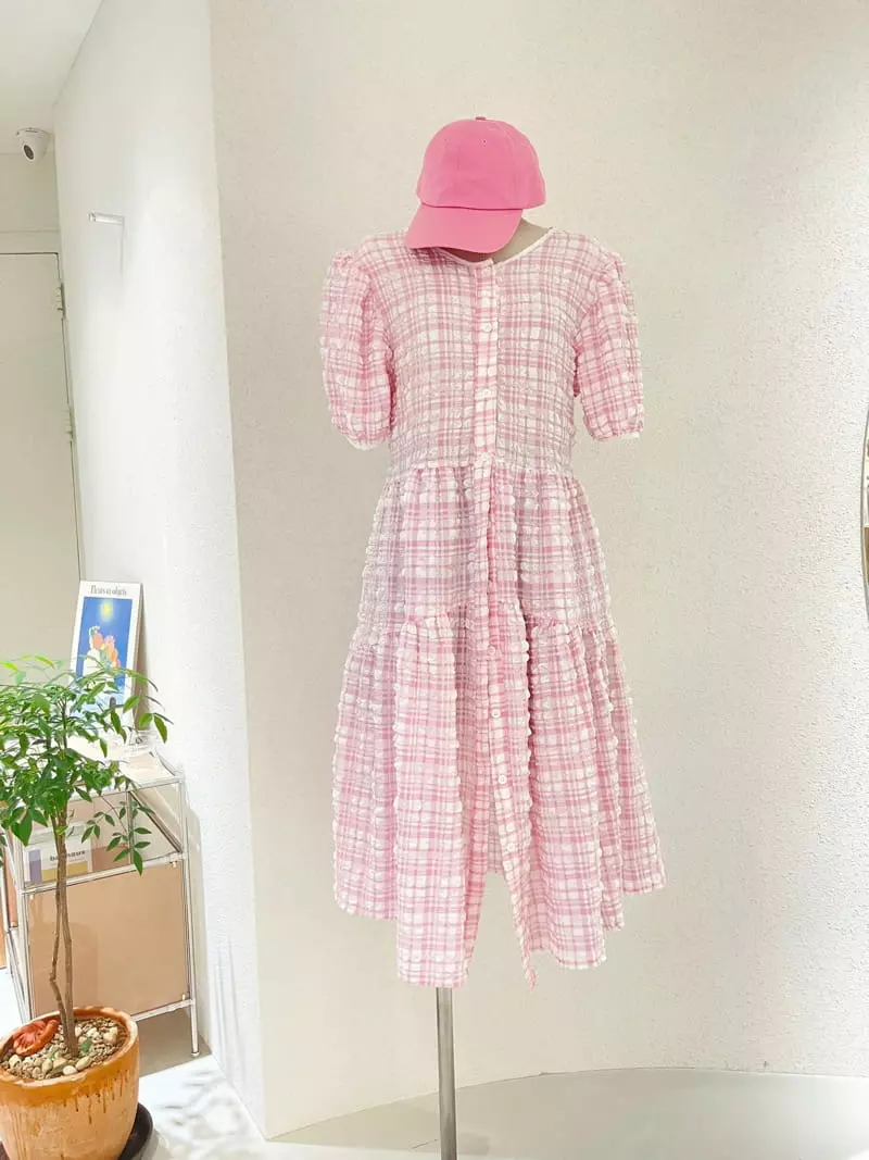 Ablering - Korean Women Fashion - #momslook - Check One-piece - 2
