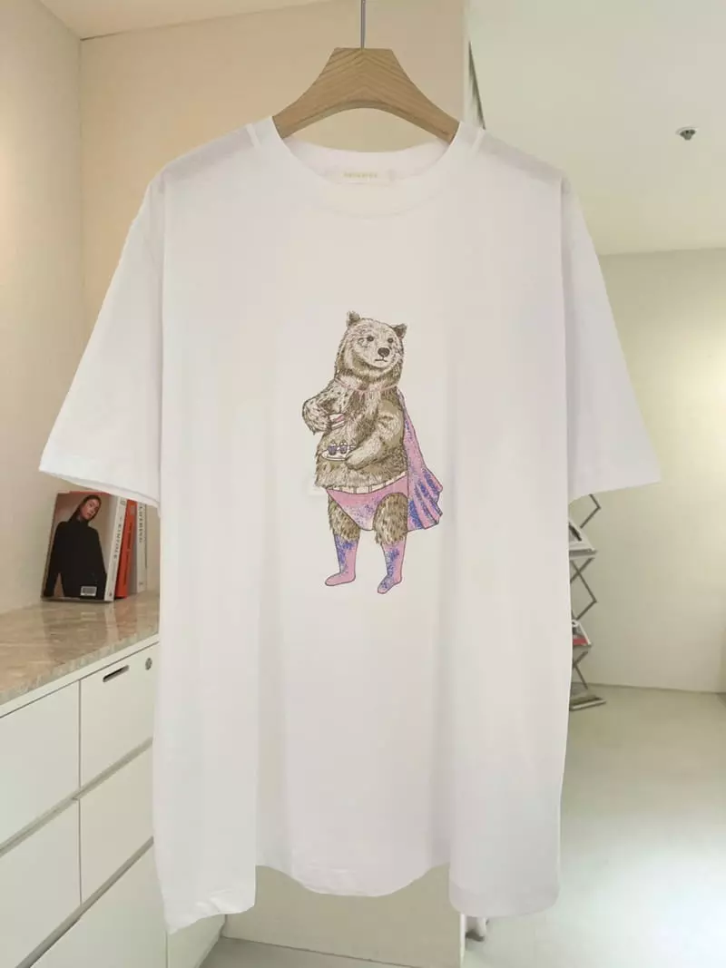 Ablering - Korean Women Fashion - #momslook - Super Bear Tee - 4
