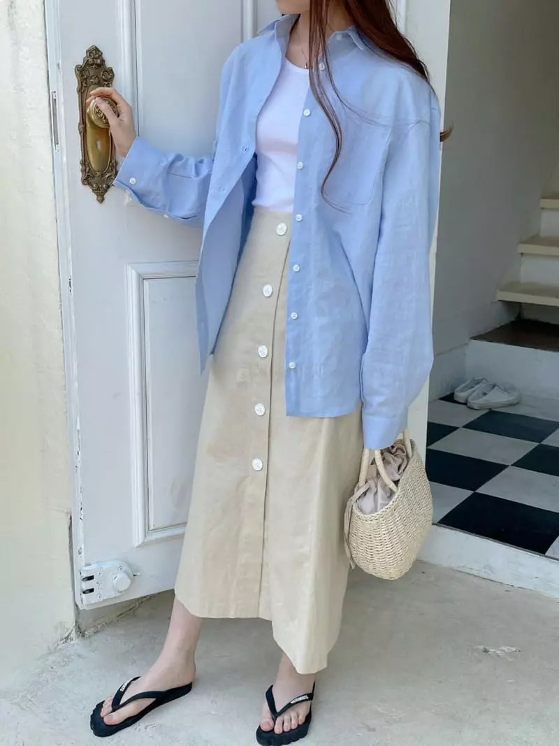 Ablering - Korean Women Fashion - #momslook - Button Skirt - 11