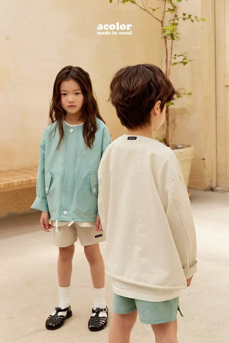 Acolor - Korean Children Fashion - #Kfashion4kids - Seersucker Jacket - 6