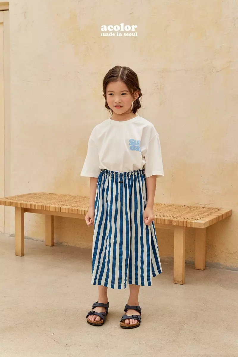 Acolor - Korean Children Fashion - #childofig - Stripes Skirt - 3