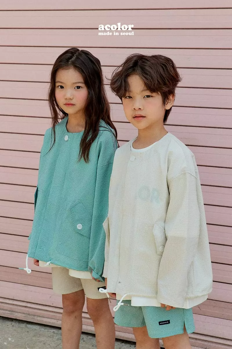 Acolor - Korean Children Fashion - #kidsshorts - Seersucker Jacket - 3