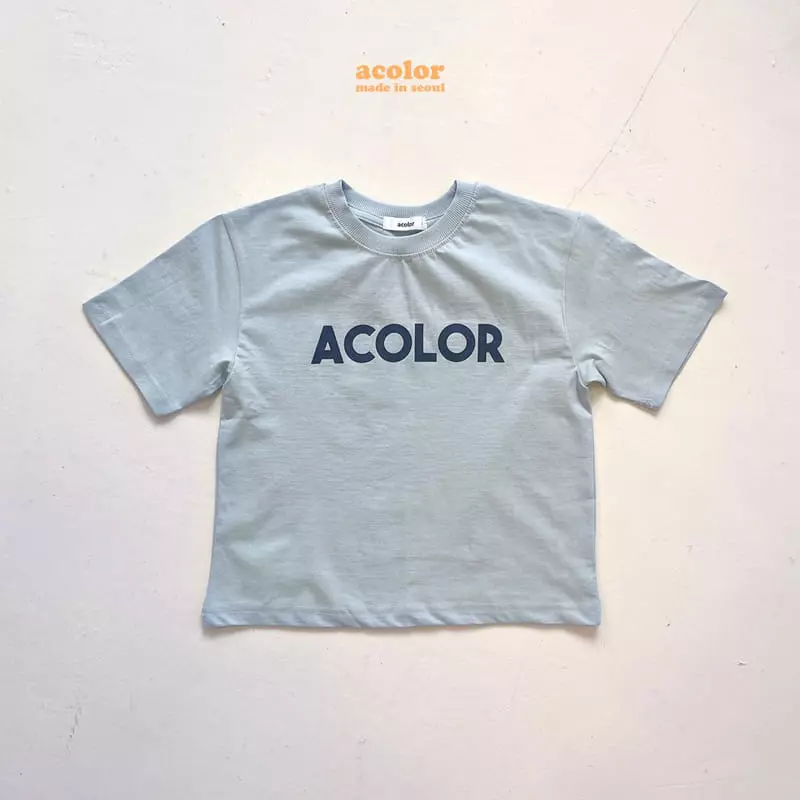 Acolor - Korean Children Fashion - #kidsshorts - Logo Short Sleeves Tee - 2