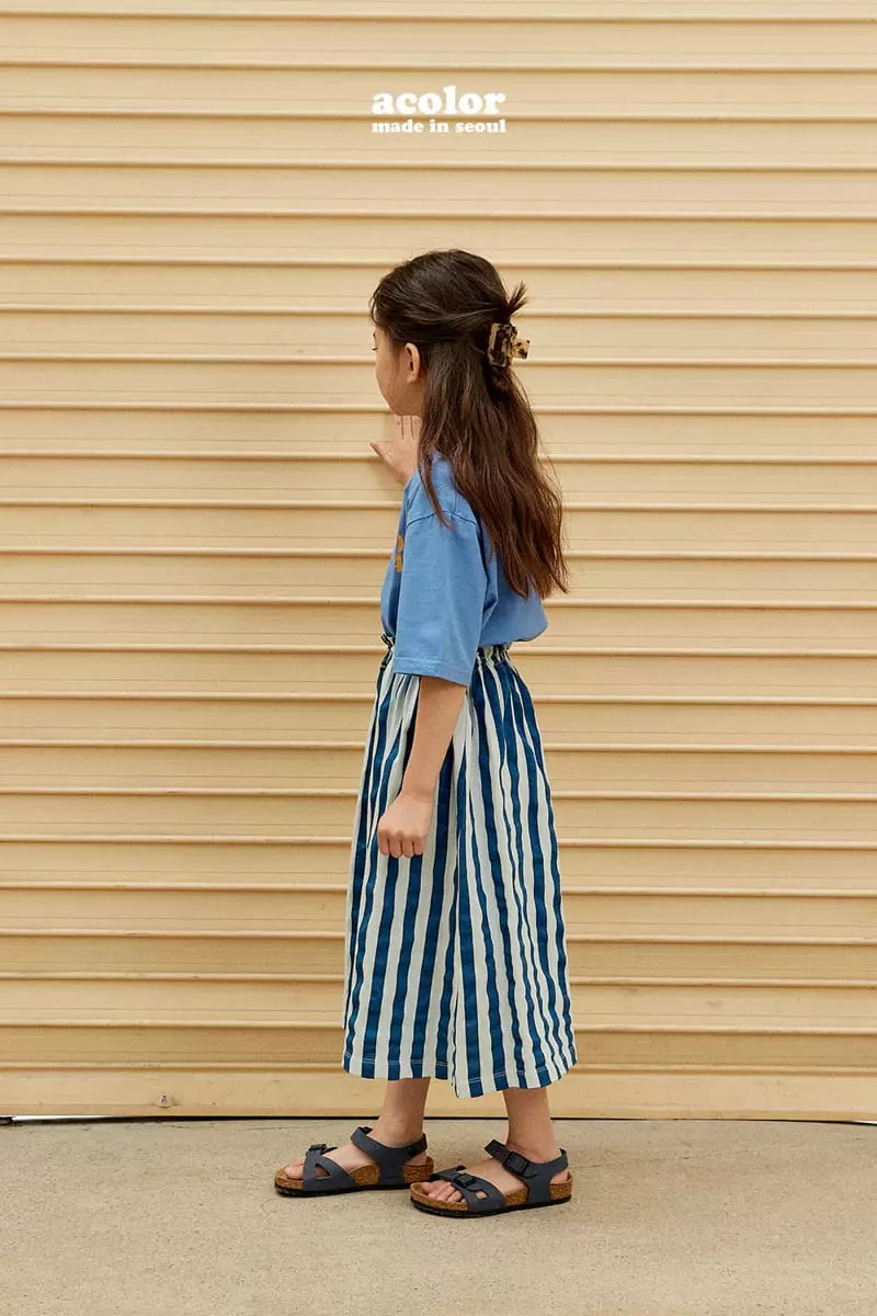 Acolor - Korean Children Fashion - #kidsshorts - Stripes Skirt - 8