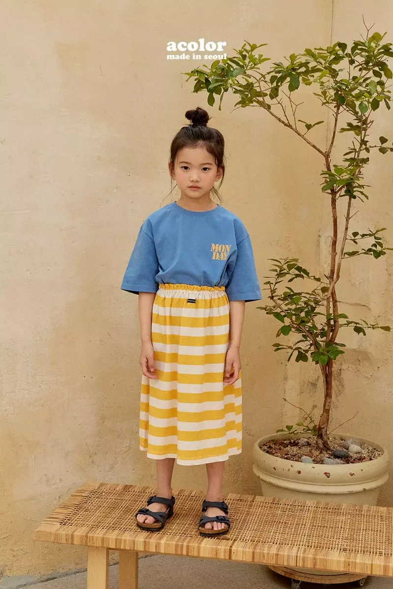 Acolor - Korean Children Fashion - #kidzfashiontrend - Stripes Skirt - 10