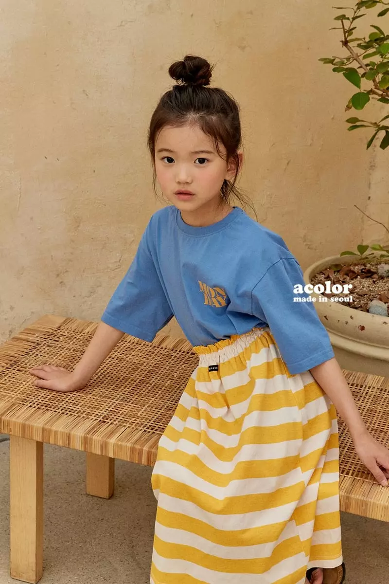 Acolor - Korean Children Fashion - #littlefashionista - Stripes Skirt - 12