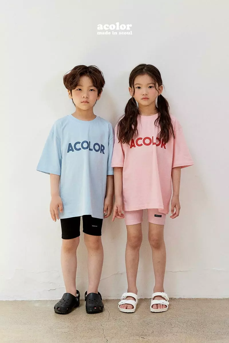 Acolor - Korean Children Fashion - #minifashionista - Logo Short Sleeves Tee - 8