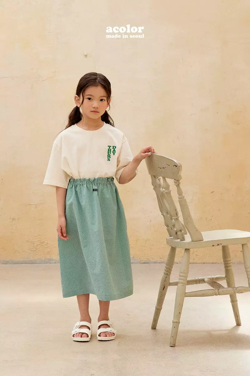 Acolor - Korean Children Fashion - #minifashionista - Seersucker Skirt - 3