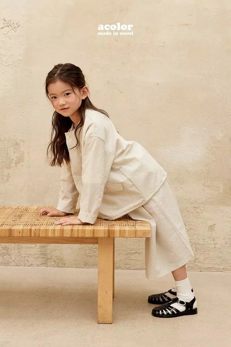 Acolor - Korean Children Fashion - #prettylittlegirls - Seersucker Jacket - 10