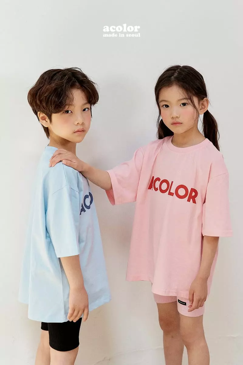 Acolor - Korean Children Fashion - #prettylittlegirls - Logo Short Sleeves Tee - 9