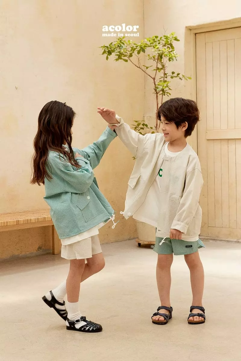 Acolor - Korean Children Fashion - #prettylittlegirls - Seersucker Shorts - 6
