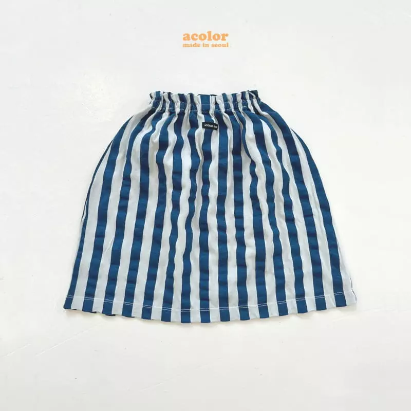 Acolor - Korean Children Fashion - #prettylittlegirls - Stripes Skirt