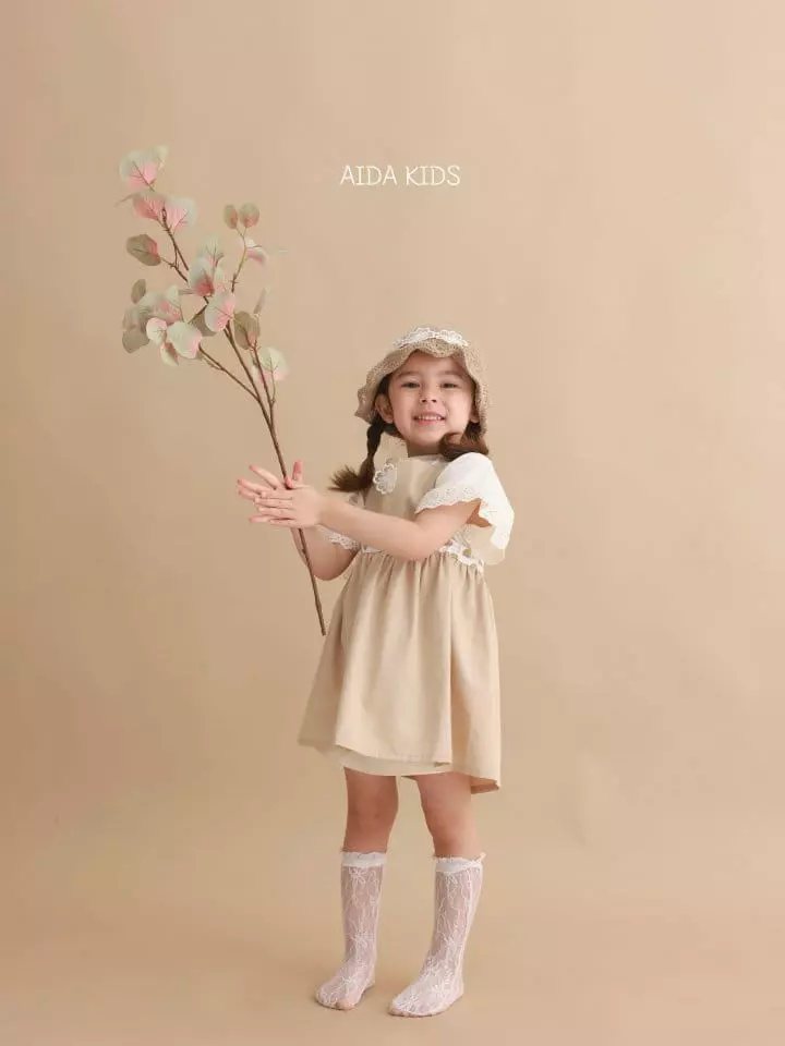 Aida - Korean Children Fashion - #fashionkids - Water Bell String Sleeveless One-piece Tee Set
