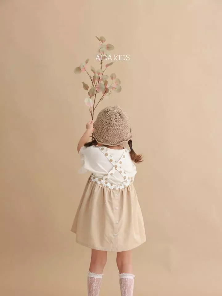 Aida - Korean Children Fashion - #kidsstore - Water Bell String Sleeveless One-piece Tee Set - 3