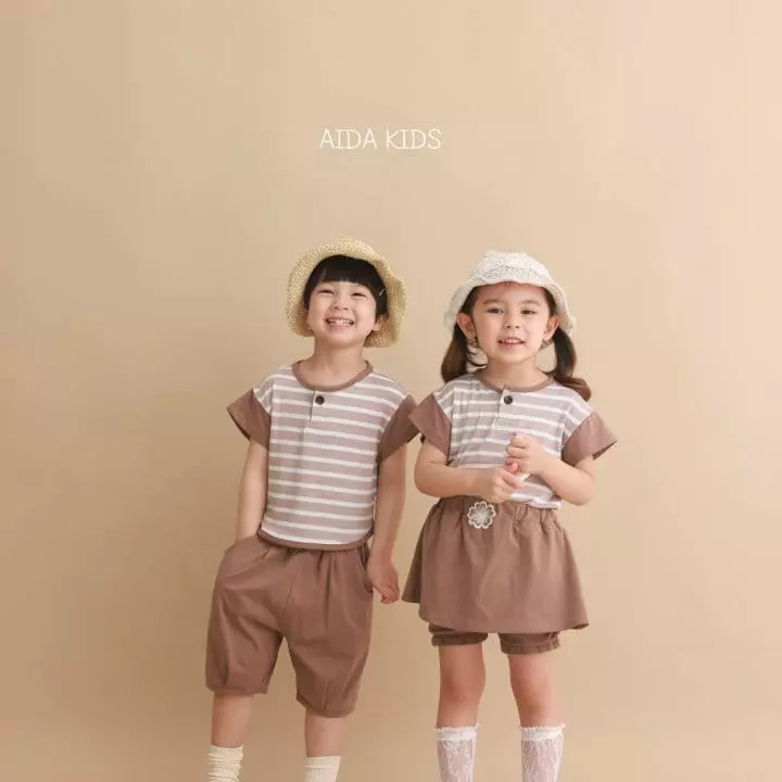 Aida - Korean Children Fashion - #kidsstore - Stripes Top Bottom Set
