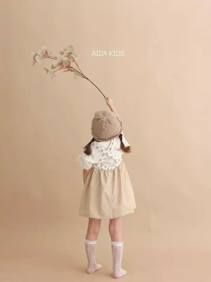 Aida - Korean Children Fashion - #kidsstore - Water Bell String Sleeveless One-piece Tee Set - 4